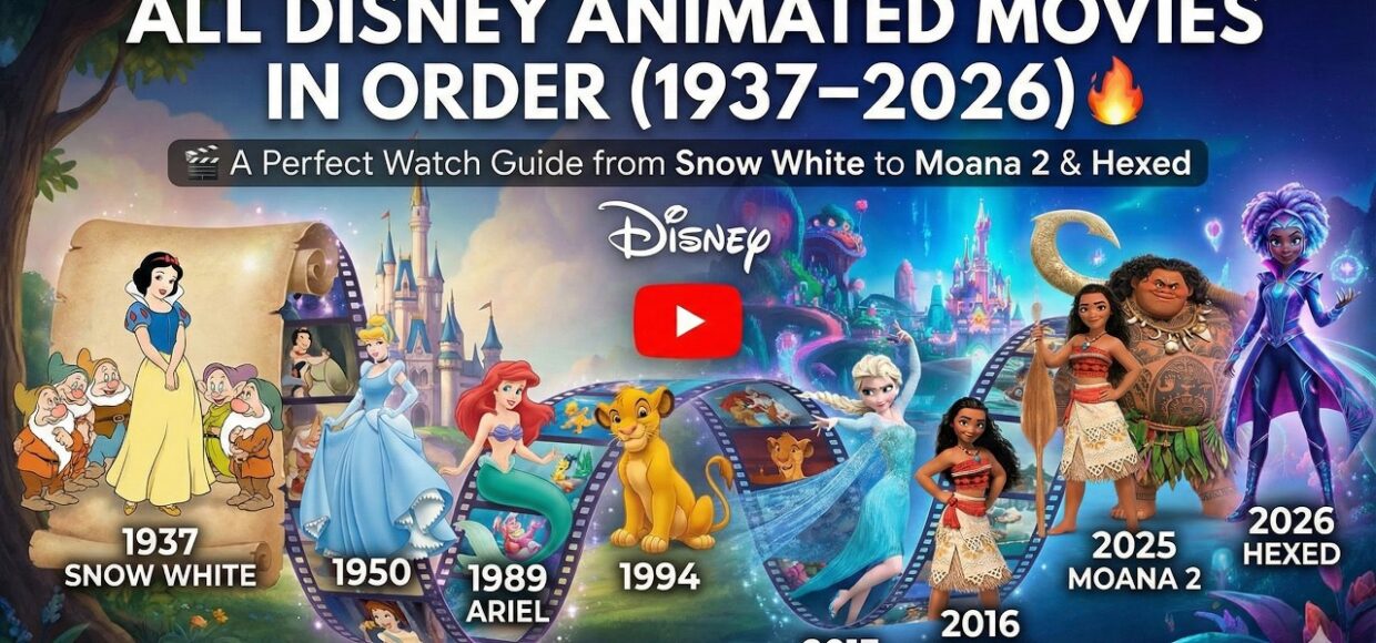 All Disney Animated Movies in Order (1937–2026)🔥